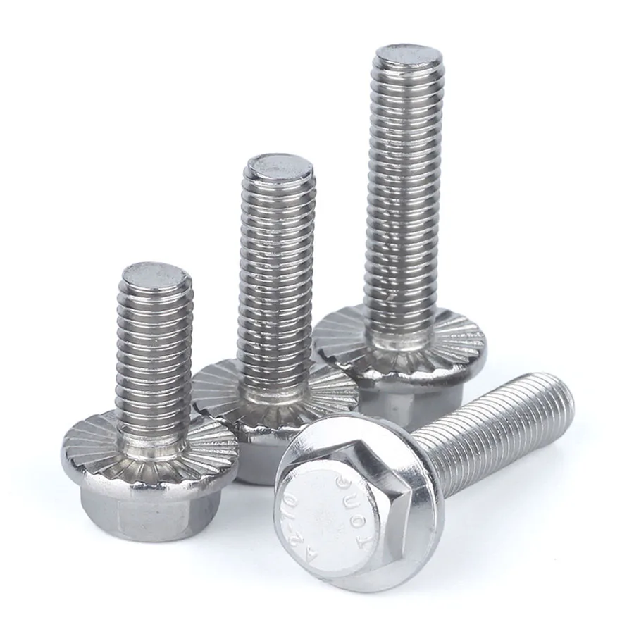 1/2/5Pcs M6 M8 M10 M12 Hexagon Head Flange Bolts Stainless Steel Series