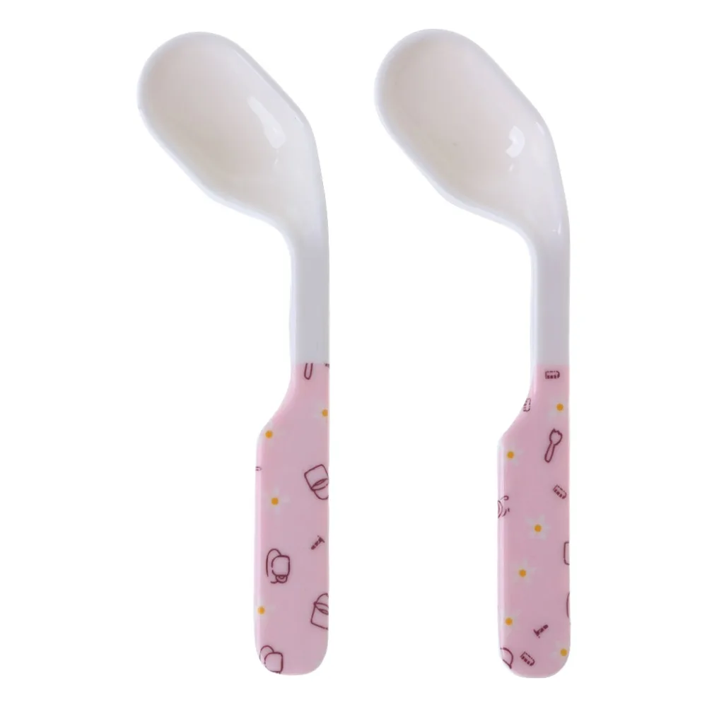 

Baby Spoon Feeding Training Kids Infant Toddler Scoop Cutlery Tableware Food Bend Head Curved Utensils Children Learning Supplie
