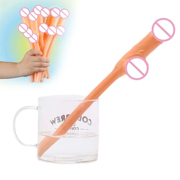 

1 * Novelty Huge Propene Polymer Penis Willy Drinking Straw Bar Hen Night Party Nude Bachelorette Straws Accessories