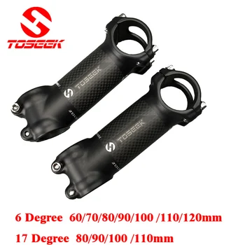 

Aluminum Carbon Fiber Bicycle Stem Road Mountain Bike Stem MTB 6/ 17 Degree 31.8 * 60/70/80/90/100 /110/120mm Bicicleta Parts