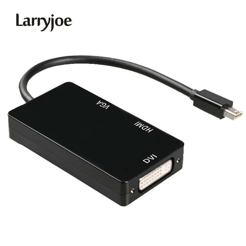 

Larryjoe 3 In 1 Thunderbolt Mini Display Port MINI DP Male To HDMI DVI VGA Female Adapter Converter Cable For Apple MacBook Air