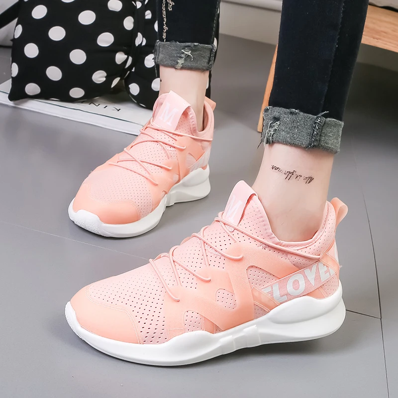 

summer Fashion Women Casual Shoes Leather Platform Shoes Women Sneakers Ladies White Trainers Light Weight Chaussure Femme