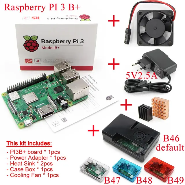 Raspberry Pi 3 Essentials Kit Model B+plus with WiFi Bluetooth 2.5A Power