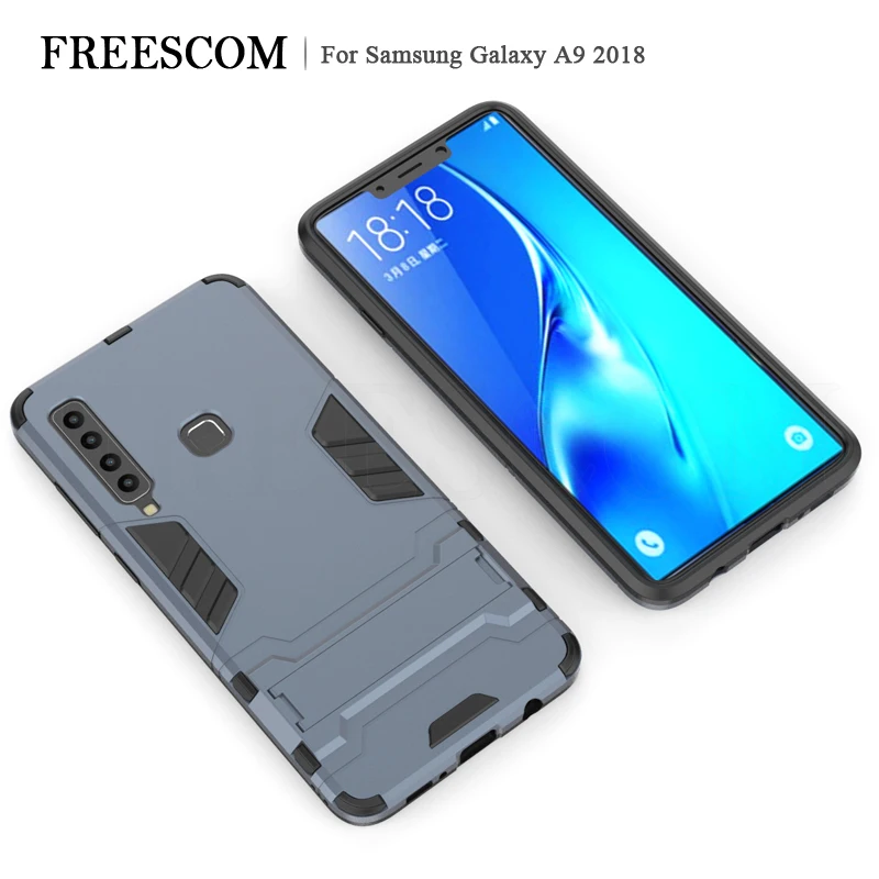 

Armor Case For Samsung Galaxy A9 2018 Case Robot Kickstand Silicone Bumper for Samsung A9 Pro 2018 A920 Cover A9s