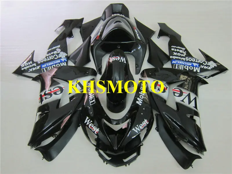 

Injection mold Fairing Kit for KAWASAKI Ninja ZX10R 06 07 ZX 10R 2006 2007 zx10r ABS White gloss black Fairings set+7gifts KG22