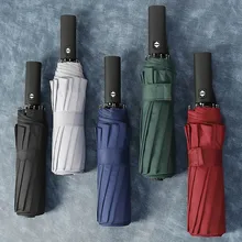 12 Bone автоматический зонт Анти-ветер толстый деловой Зонт три сложения анти-УФ ветрозащитный большой зонт для мужчин и женщин Apr 8