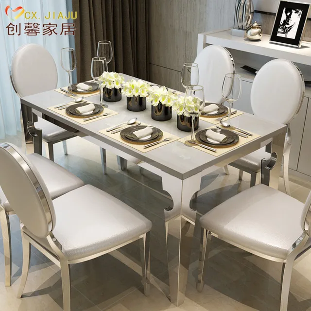 Rectangular marble dining tables and chairs combination IKEA dining ... Rectangular marble dining tables and chairs combination IKEA dining ...