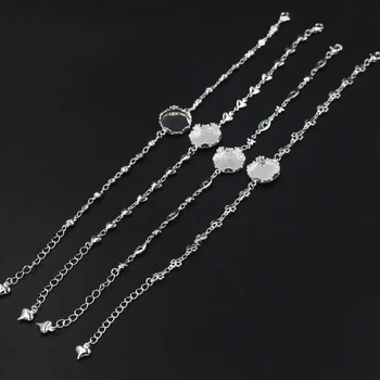 

10pcs/lot silver tone 15mm pad crown new bracelet for glass bubble
