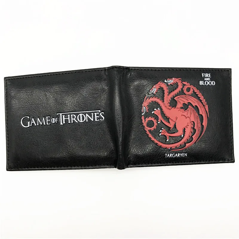 Кожаный бумажник Billetera Targaryen из фильма «Игра престолов», кошельки из крови и огненного дракона для мальчиков и девочек, сумочка для денег - Цвет: Game of Thrones A