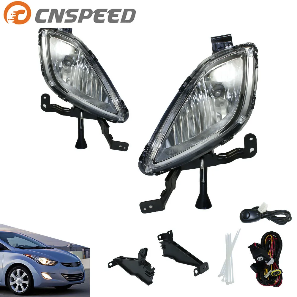 CNSPEED Fog light for Hyundai Elantra 2012 ON fog lamps Clear Lens
