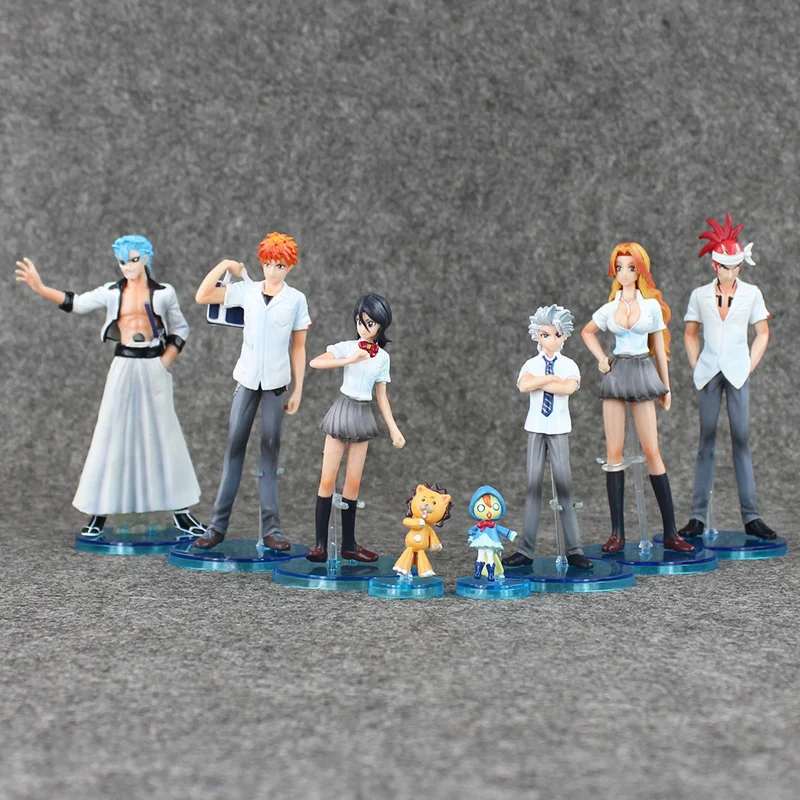 8Pcs/Lot Anime Bleach Toys Kurosaki Ichigo Kuchiki Rukia Aizen Sousuke
