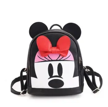 

Mickey minnie backpacks High quality PU leather Women shoulder bag Lovely big ears Children backpack Female bag 2 design