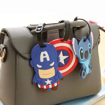 

Cute Captain America Luggage Travel Accessories Tag Silica Gel Suitcase ID Addres Holder Baggage Boarding Tag Portable Label