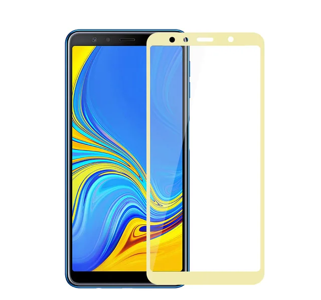 2 шт./упак. для samsung Galaxy A7 A750 SM-A750F защитный Стекло на процессором обработки изображений Glaxy 7 A72018 защитную пленку A72018 защитное стекло - Цвет: Gold