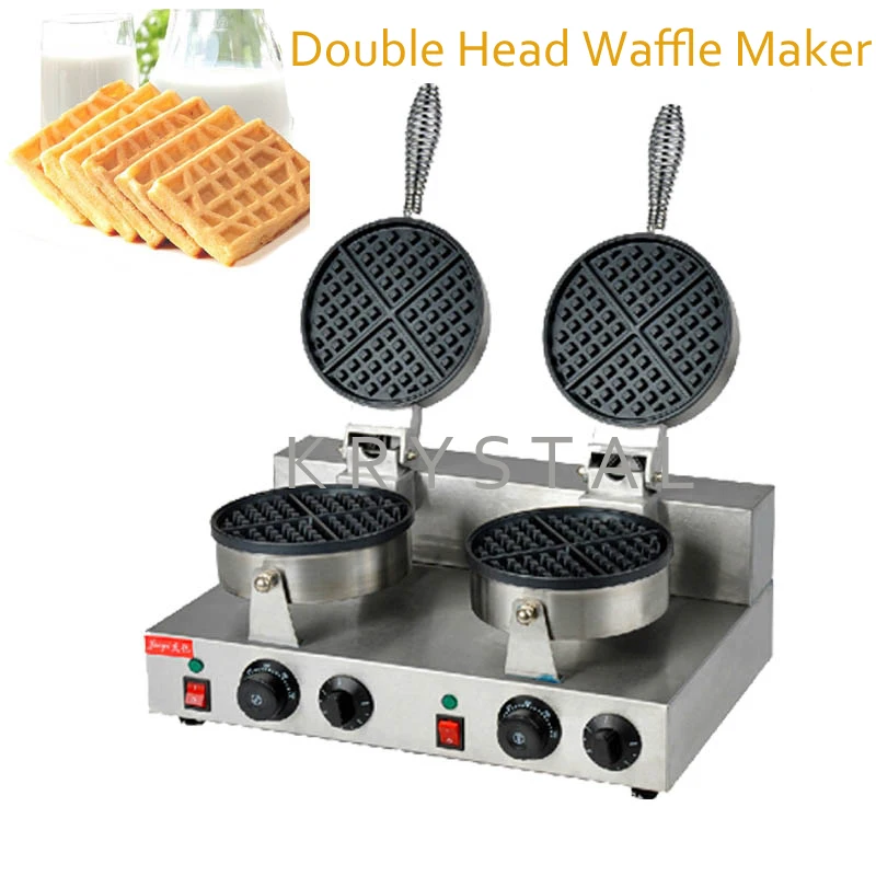 Electric Double Head Waffle Maker Mould Plaid Cake Furnace Heating