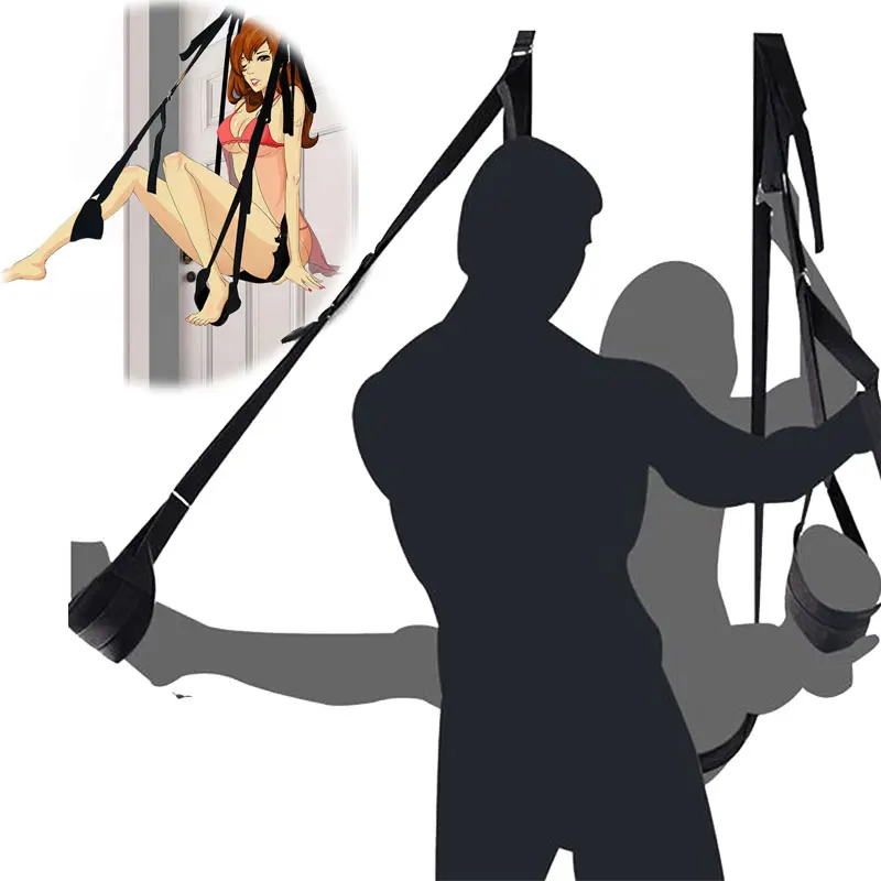 Womens Sexy BDSM Bondage door slam sex swing adult SM love game fetish bondage leg open spreader for women men couple QQTZ13