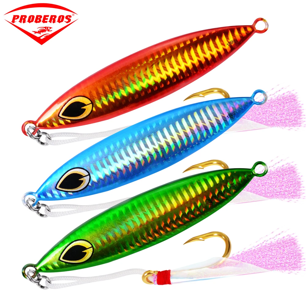 6PC Metal Fishing Bait with Ise Nepal Hooks 150G Lead Fish Jig Fishing