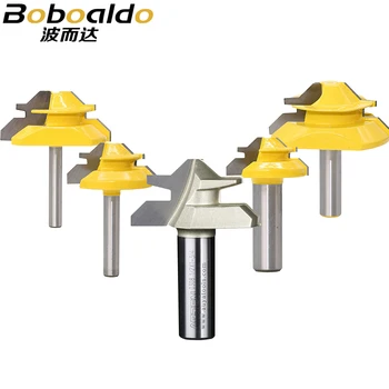 

1PC 8mm 1/4 Small Lock Miter Router Bit Anti-kickback 45 degree 1/2 inch Shank Milling Cutter for Woodworking Tools wood knife