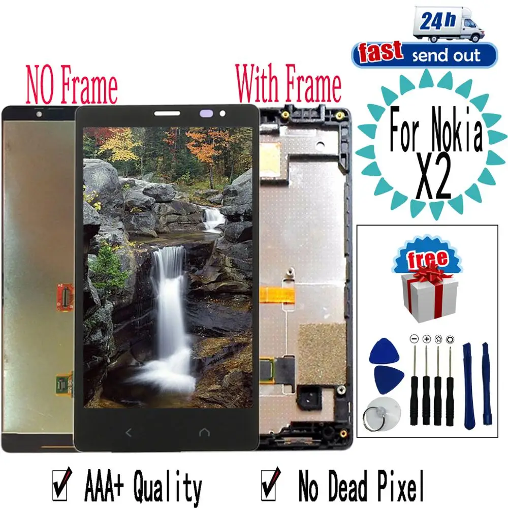 Цена 4,3 X2 font b lcd b font для Nokia X2 font b lcd b font дисплей двойной RM 1013 RM 1014 X2DS кодирующий преобразователь сенсорного экрана в сборе Замена для NokiaX2