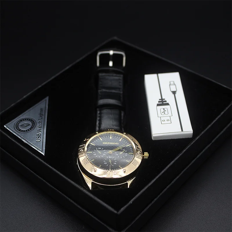 

4 types Military Flameless Windproof Cigarette lighter Watch Men Electronic Rechargeable USB Lighters Charging Sport Watches