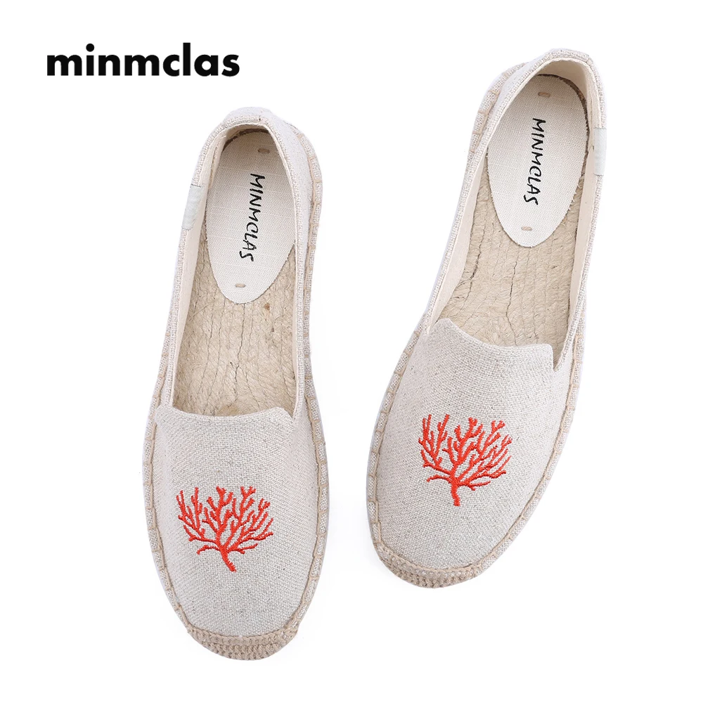 

2018 New Fashion Alpargatas Coral Comfortable Slip-on Womens Casual Espadrilles Breathable Flax Hemp Canvas for Girl Shoes