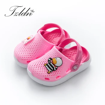 

Baby Girl Cartoon Duck Toddler Beach Garden Slippers Kids Boy Hole Shoes Children's Summer Flip Flops Indoor Cute Sandals TZLDN