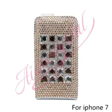 Aidocrystal Classic Luxury Advanced Top Leather Flip white Leather Case For iPhone 7 crystal Phone Cases Cover