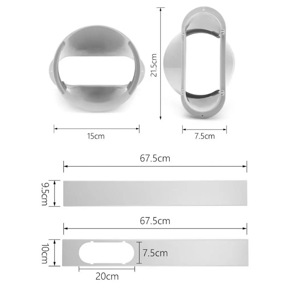 Регулируемый 1,9 м/1,3 м кондиционер окно скользящая пластина оконное отверстие адаптер выхлопной шланг трубчатый разъем комплект для кондиционера