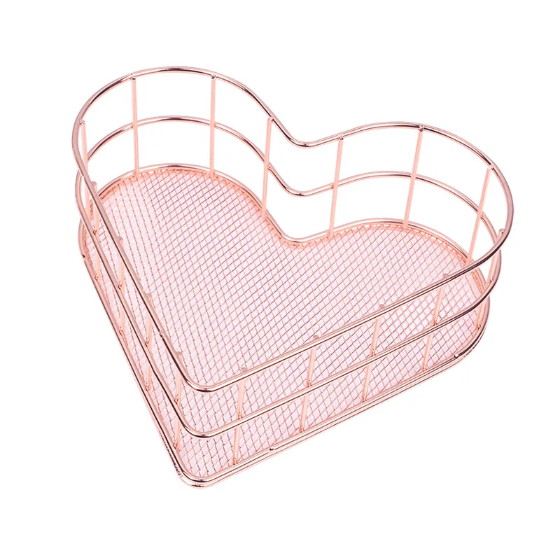 Desk Organizers Metal Wire Basket With Mesh Bottom Decorative
