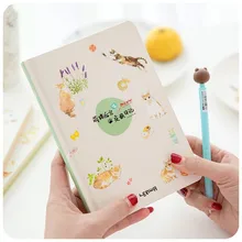 Новые творческие тенденция Цвет страниц Sketchbook дневник Рисунок Живопись 96 Простыни милый кот A5 Тетрадь бумаге эскиз книга школьные принадлежности