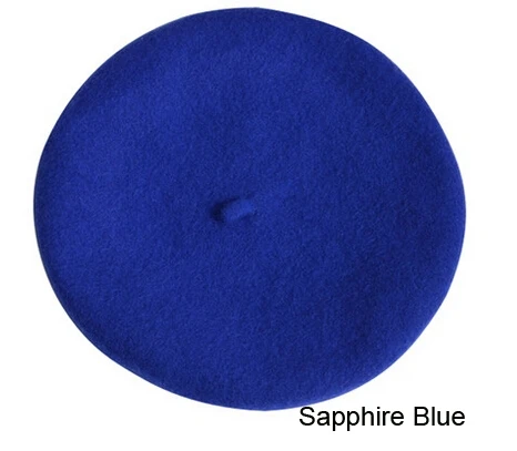 royal blue Дешевая модная новинка, женский шерстяной Одноцветный берет, женская кепка s, зимняя универсальная теплая прогулочная Кепка, 20 цветов - Цвет: royal blue