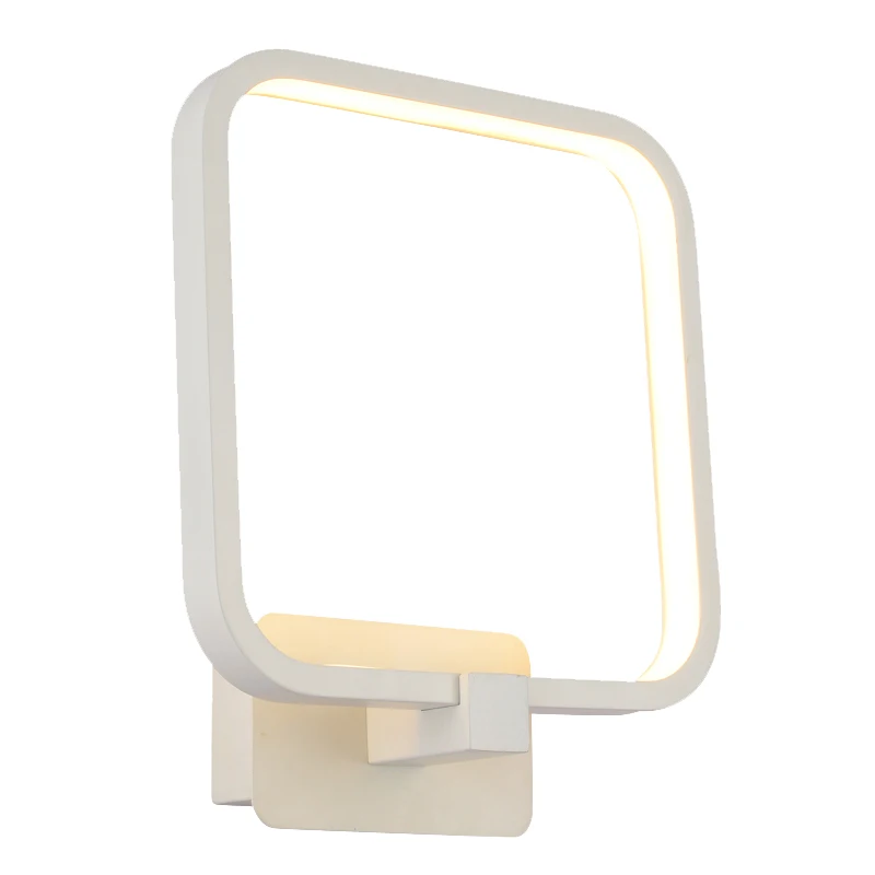 buy Modern 15W LED Bedroom Wall Light Square White Aluminum Frame Mirror Front Wall Sconce Creative Stair Corridor Bathroom Wall Lig