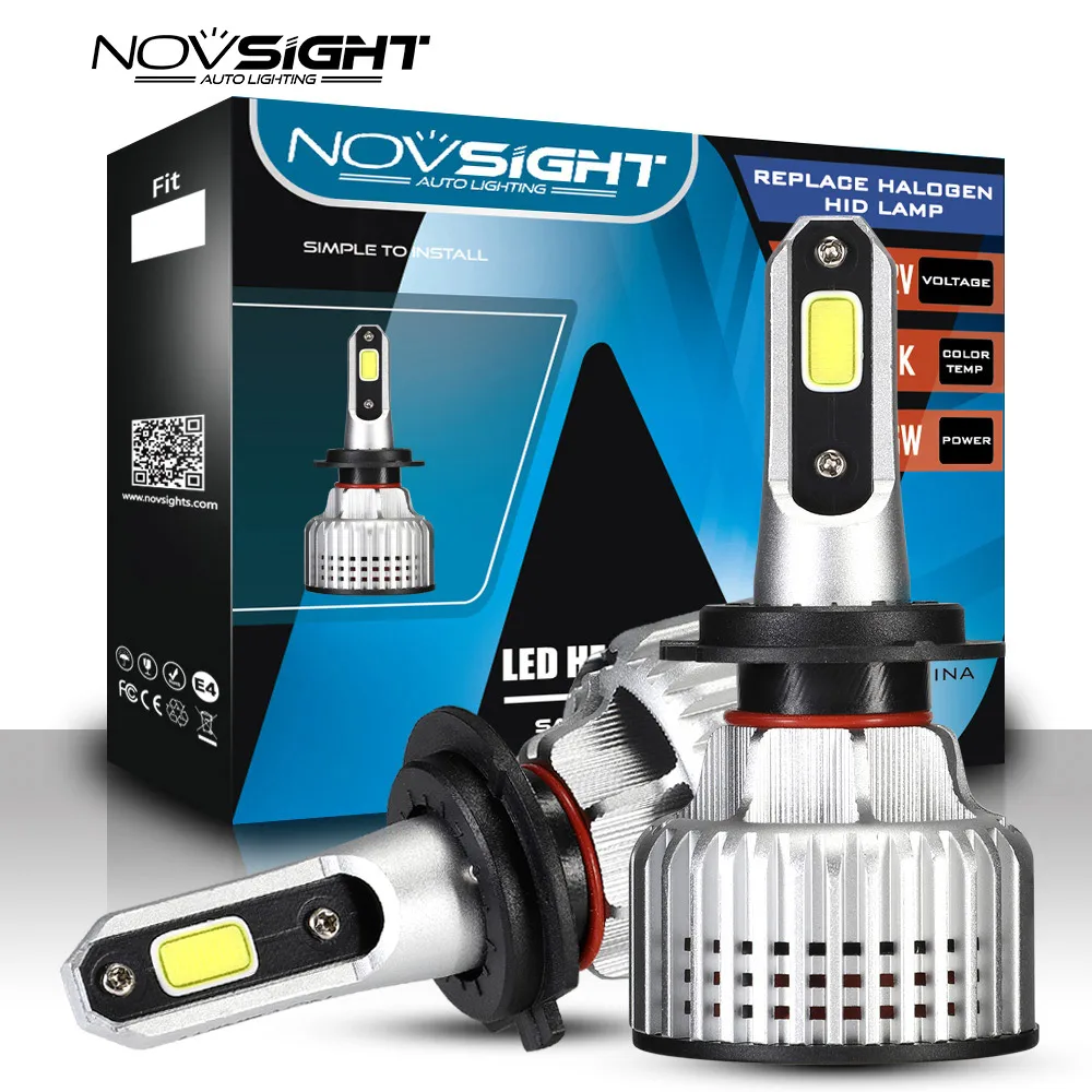 NOVSIGHT 2 шт. Автомобильные фары мини лампа H7 светодиодные лампы H1 H8 H11 LED комплект фар