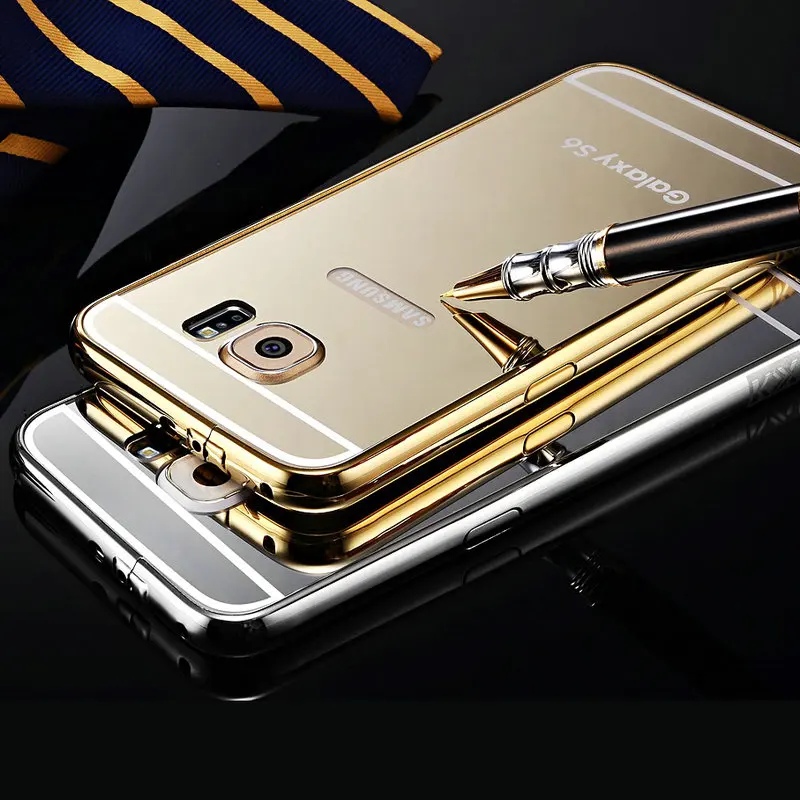 Ultrathin Golden Mirror Aluminum Case For Samsung Galaxy S6 Luxury Back Cover For Pouch Samsung S6
