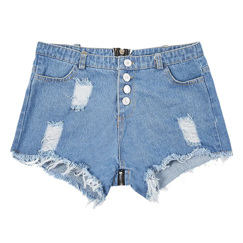 jean shorts with zipper in back