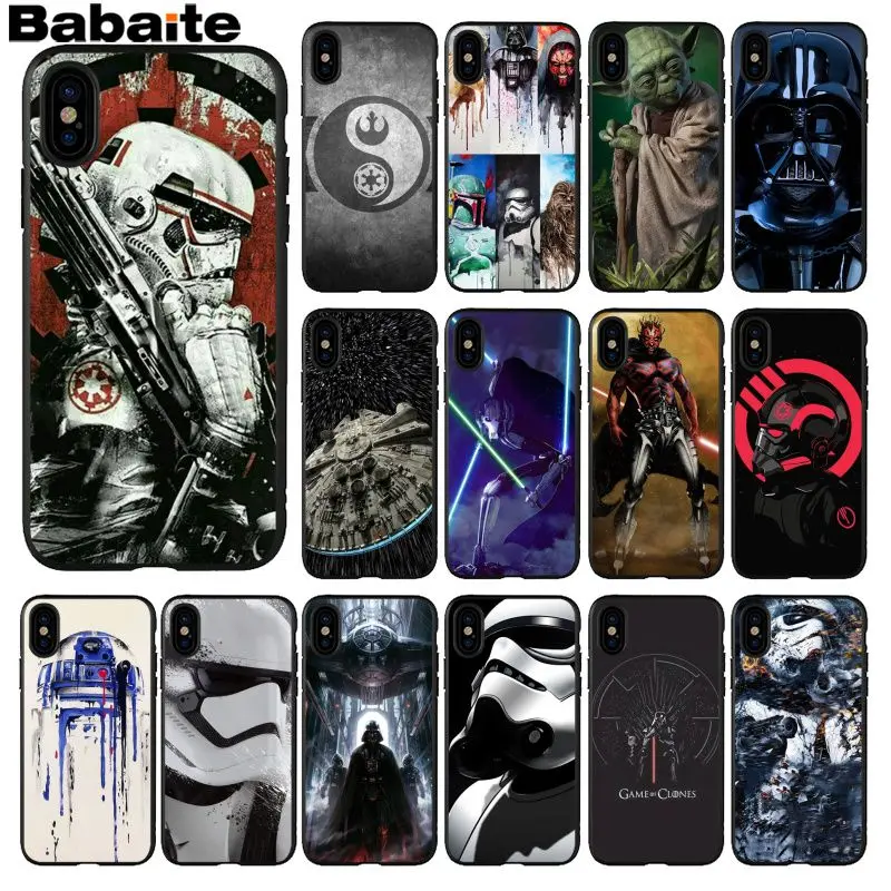 

Babaite Star Wars Novelty Fundas Phone Case Cover for Apple iPhone 8 7 6 6S Plus X XS MAX 5 5S SE XR Cover