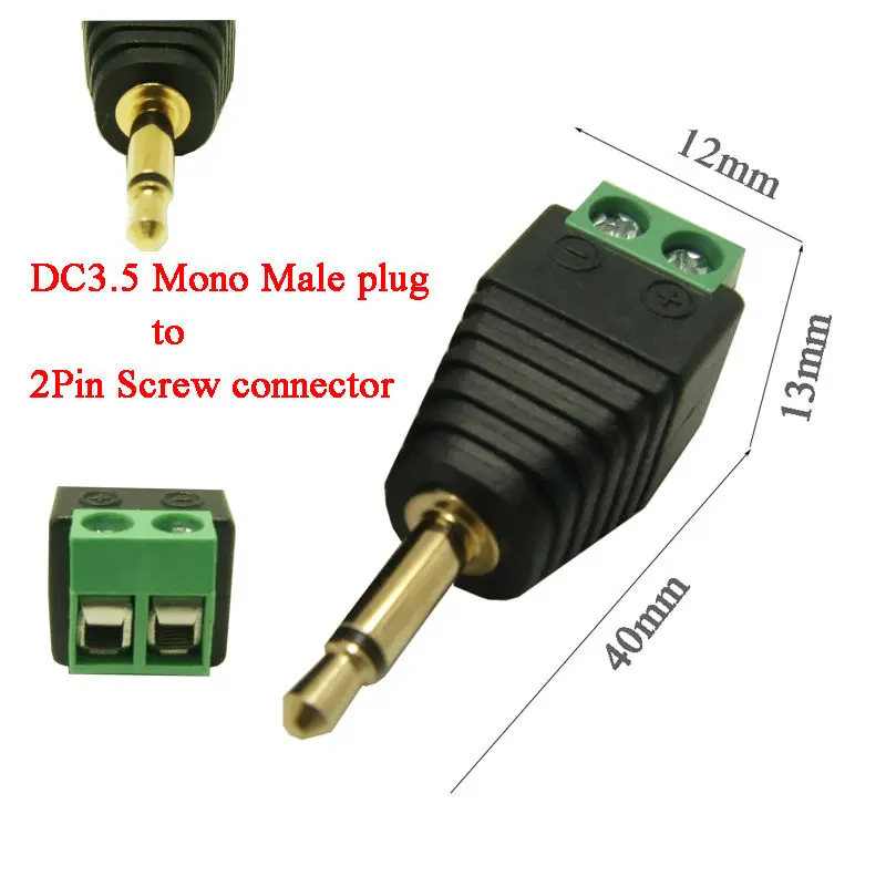 

10Pcs 3.5mm Mono Audio Male Plug Jack connector 3.5mm Adapter Connector Converting Mono 3.5 to screw terminal