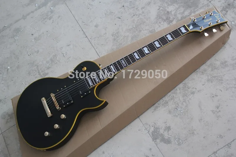 

Free Shipping factory custom Top Quality New Matte Black LTD Deluxe EC-1000M electric guitar Active Pickup 510