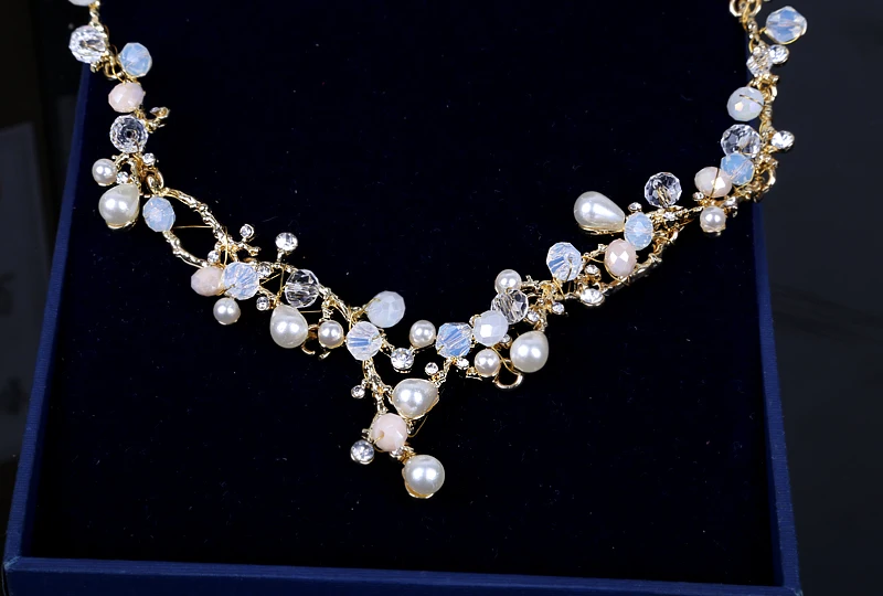Vogue Rhinestone Crystal Statement Bridal Necklace + Earrings + Crown Jewelry Sets (3)