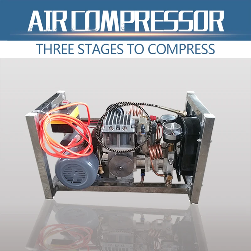 

Automotive mini 6000psi 4500psi 3000psi air compressor, three stage to compress, no water