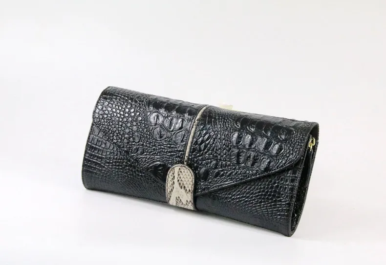 Женская сумка-клатч из натуральной кожи, новинка, модная женская вечерняя сумка из крокодиловой кожи, сумка через плечо на цепочке, сумка-мессенджер~ 9711