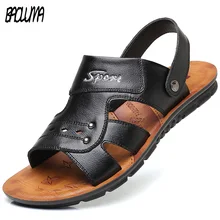 Новые Классические Кожаные мужские мягкие сандалии обувь летние пляжные римские мужские сандалии для отдыха высококачественные сандалии мягкие Тапочки
