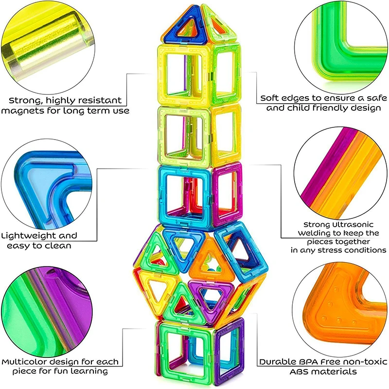 Креативные мини Магнитные строительные блоки плитка магнит конструктор строительные блоки для малышей лучшие 3D развивающие игрушки