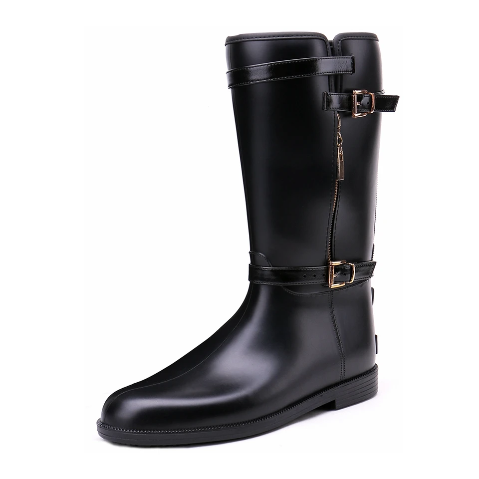rain boots with side zipper