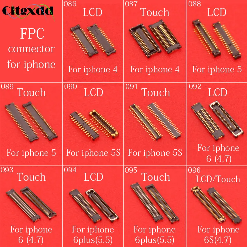 

Cltgxdd For iPhone 4 4s 5 5s 6 6plus 6s LCD Screen Digitizer /Touch Screen Display FPC connector on motherboard mainboard