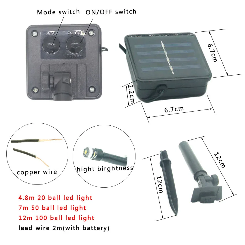 20/50/100 LED ball Waterproof fairy solar string light outdoor garland on NI MH chargeable battery Christmas party wedding deco 20/50/100 LED ball Waterproof fairy solar string light outdoor garland on NI MH chargeable battery Christmas party wedding deco