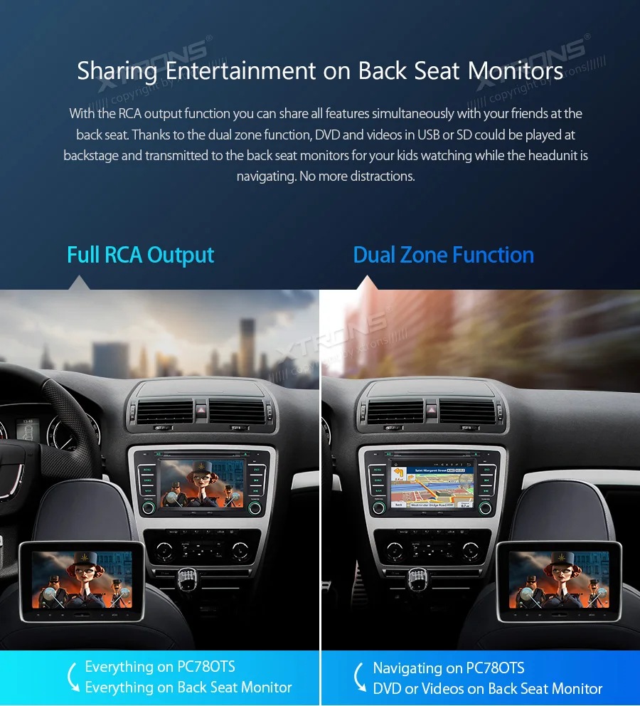 Perfect XTRONS 7" Android 8.1 2din Car Multimedia DVD Player for Skoda Octavia 2009-2013/Yeti 2008-2014 RCA GPS Navigation 8