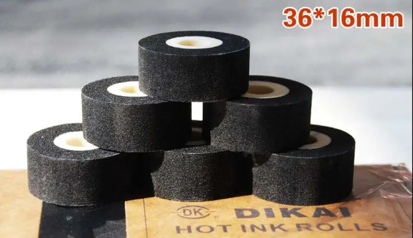 

24pcs/lot Black Diameter 36mm Height 16mm premium hot stamp coder ink roll for MY380 FR1000 coding sealing machine