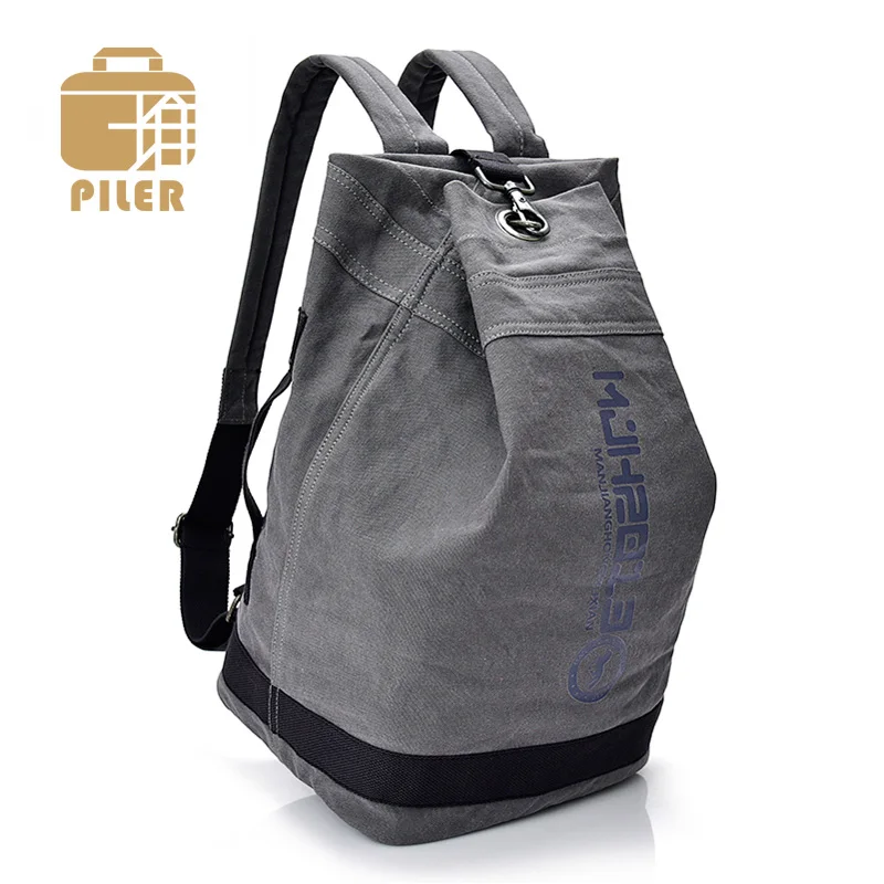 

Large Vintage Rucksack Bucket Bag Men Canvas Drawstring Backpack Male Canvas Travel Bags Casual Teenager Boy School Daypack