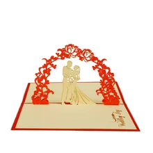 Qubiclife Свадебное приглашение на свадьбу карты оптом пользовательские 3D стереокартинки Свадебная гирлянда